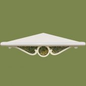 Etajera alba mica cu ornament metalic presat 