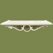 Etajera cu ornament metalic presat alungita alba